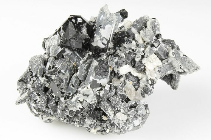 Black Tourmaline (Schorl) Crystal Cluster - Mexico #190531